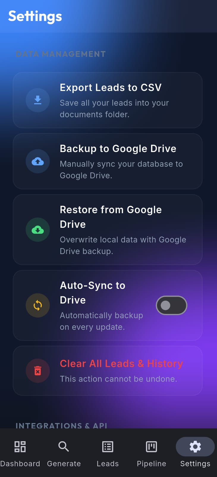 G Leads CRM PRO App Screen 6